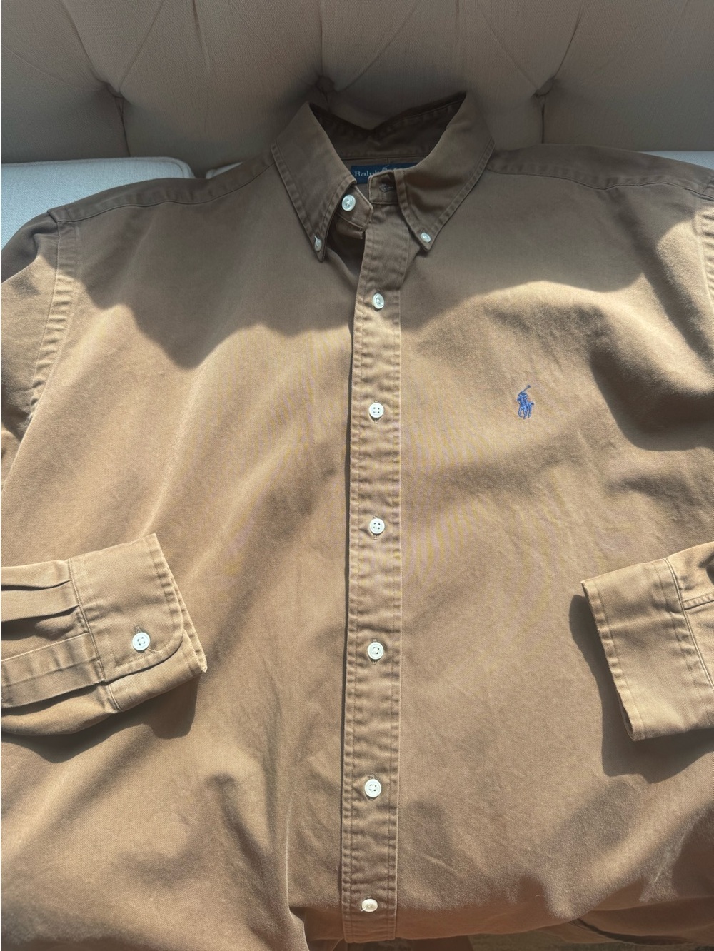 Polo by Ralph Lauren Brown Button-Down Oxford Shirt chocolate fall navy large